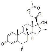 6alpha-fluoro-17,21-dihydroxy-16alpha-methylpregna-1,4,9(11)-triene-3,20-dione 21-acetate Struktur