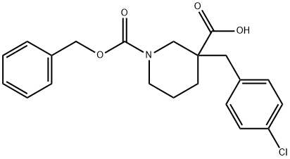 1-CBZ-3-[(4-CHLOROPHENYL)METHYL]-3-PIPERIDINECARBOXYLIC ACID Struktur