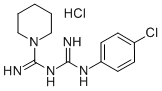 N-((p-Chlorophenyl)amidino)-1-piperidinecarboxamidine hydrochloride Struktur