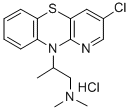 10H-Pyrido(3,2-b)(1,4)benzothiazine, 3-chloro-10-((2-(dimethylamino)-1 -methyl)ethyl)-, hydrochloride Struktur