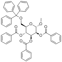 Methyl-6-O-trityl-2,3,4-tri-O-benzoyl-α-D-mannopyranoside Struktur