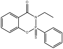 2-Phenyl-3-ethyl-2,3-dihydro-4H-1,3,2-benzoxazaphosphorin-4-one 2-sulf ide Struktur