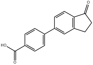 4-(1-Oxo-2,3-dihydroinden-5-yl)benzoic acid Struktur