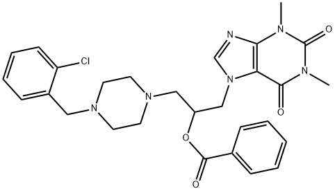 7-(2-Benzoyloxy-3-(4-(o-chlorobenzyl)-1-piperazinyl)propyl)theophyllin e Struktur