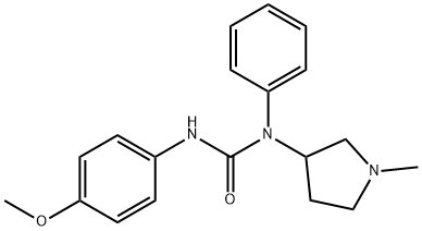 3-(4-Methoxyphenyl)-1-(1-methyl-3-pyrrolidinyl)-1-phenylurea Struktur