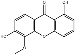 3,8-Dihydroxy-4-methoxy-xanthone Struktur