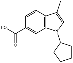 1-cyclopentyl-3-Methyl-1H-indole-6-carboxylic acid Struktur