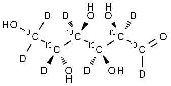 D-GLUCOSE-13C6-1 2 3 4 5 6 6-D7 Struktur