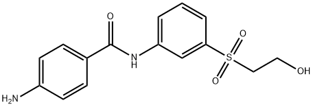 4-Amino-N-(3-(2-hydroxyethyl)sulfonylphenyl)benzamide Struktur