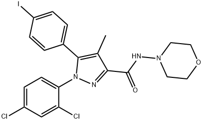 1-(2,4-DICHLOROPHENYL)-5-(4-IODOPHENYL)-4-METHYL-N-4-MORPHOLINYL-1H-PYRAZOLE-3-CARBOXAMIDE Struktur