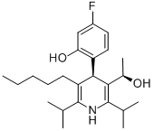 3-Pyridinemethanol, 4-(4-fluoro-2-hydroxyphenyl)-a-methyl-2,6-bis(1-methylethyl)-5-pentyl-, (aR,4R)-rel- (9CI) Struktur