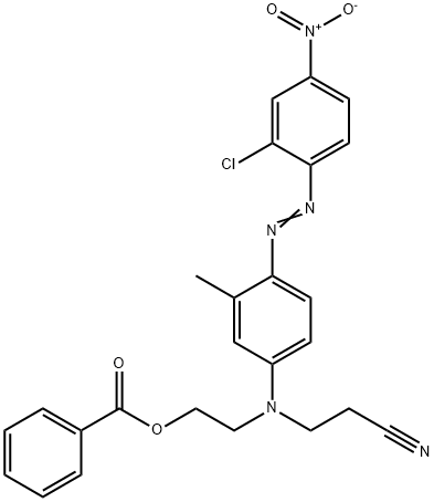 2-[4-[(2-chloro-4-nitrophenyl)azo]-N-(2-cyanoethyl)-3-methylanilino]ethyl benzoate  Struktur