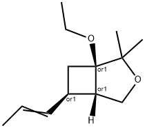 3-Oxabicyclo[3.2.0]heptane,1-ethoxy-2,2-dimethyl-6-(1-propenyl)-,(1alpha,5alpha,6alpha)-(9CI) Struktur