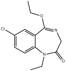 7-Chloro-5-ethoxy-1-ethyl-1H-1,4-benzodiazepin-2(3H)-one Struktur