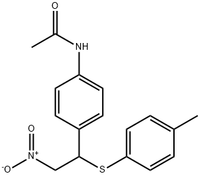 N-[4-[1-[(4-Methylphenyl)thio]-2-nitroethyl]phenyl]acetamide Struktur