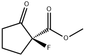 Cyclopentanecarboxylic acid, 1-fluoro-2-oxo-, methyl ester, (-)- (9CI) Struktur