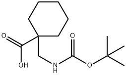 Boc-1-aminomethyl-cyclohexane carboxylic acid Struktur