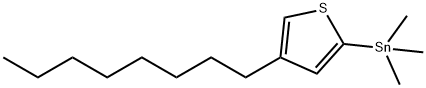 Stannane, trimethyl(4-octyl-2-thienyl)- Struktur