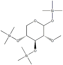 2-O-Methyl-1-O,3-O,4-O-tris(trimethylsilyl)-D-xylopyranose Struktur