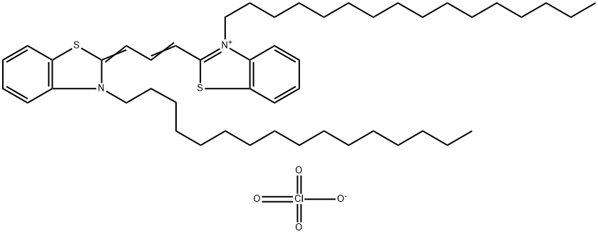 3-HEXADECYL-2-((E)-3-[3-HEXADECYL-1,3-BENZOTHIAZOL-2(3H)-YLIDENE]-1-PROPENYL)-1,3-BENZOTHIAZOL-3-IUM PERCHLORATE Struktur