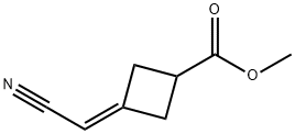 Cyclobutanecarboxylic acid, 3-(cyanomethylene)-, methyl ester (9CI) Struktur