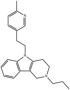 1H-Pyrido(4,3-b)indole, 2,3,4,5-tetrahydro-5-(2-(6-methyl-3-pyridyl)et hyl)-2-propyl- Struktur