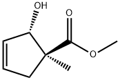 3-Cyclopentene-1-carboxylicacid,2-hydroxy-1-methyl-,methylester,(1S,2S)- Struktur