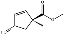 2-Cyclopentene-1-carboxylicacid,4-hydroxy-1-methyl-,methylester,(1S,4S)- Struktur