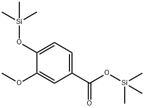 Benzoic acid, 3-methoxy-4-[(trimethylsilyl)oxy]-, trimethylsilyl ester Struktur