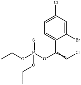 Thiophosphoric acid O,O-diethyl O-[1-(2-bromo-4-chlorophenyl)-2-chloroethenyl] ester Struktur