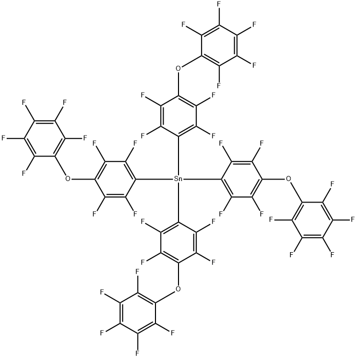 Tetrakis(4-pentafluorophenyloxyphenyl-2,3,5,6-tetrafluoro)stannane 結(jié)構(gòu)式