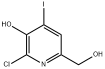 2-Chloro-6-(hydroxymethyl)-4-iodo-3-pyridinol Struktur