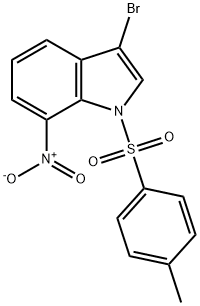 1H-Indole, 3-bromo-1-[(4-methylphenyl)sulfonyl]-7-nitro- Struktur