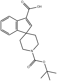 SPIRO[1H-INDENE-1,4'-PIPERIDINE]-1',3-DICARBOXYLIC ACID, 1,1-DIMETHYL ETHYL ESTER Struktur