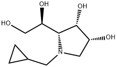 3,4-Pyrrolidinediol, 1-(cyclopropylmethyl)-2-[(1S)-1,2-dihydroxyethyl]-, (2R,3S,4R)- (9CI) Struktur