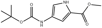 1H-Pyrrole-2-carboxylic acid, 4-[[(1,1-dimethylethoxy)carbonyl]amino]-, methyl ester Struktur