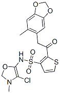 N-(4-chloro-3-methyl-oxazol-5-yl)-2-[2-(6-methylbenzo[1,3]dioxol-5-yl)acetyl]thiophene-3-sulfonamide Struktur