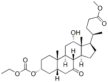 methyl 3alpha-[(ethoxycarbonyl)oxy]-12alpha-hydroxy-7-oxo-5beta-cholan-24-oate Struktur