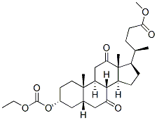 methyl 3alpha-[(ethoxycarbonyl)oxy]-7,12-dioxo-5beta-cholan-24-oate Struktur