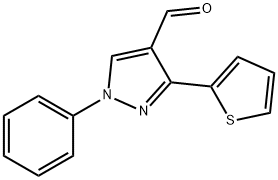 1-phenyl-3-(2-thienyl)-1H-pyrazole-4-carbaldehyde Struktur