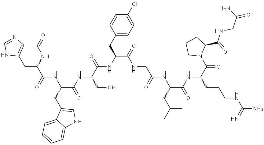 FOR-HIS-TRP-SER-TYR-GLY-LEU-ARG-PRO-GLY-NH2 Struktur