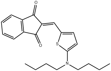 2-[[5-(DIBUTYLAMINO)-2-THIENYL]METHYLENE]-1H-INDENE-1,3(2H)-DIONE Struktur