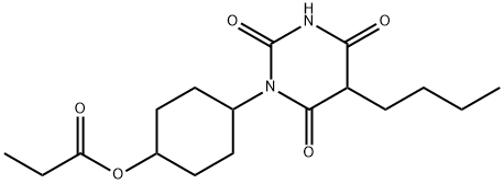 5-Butyl-1-(4-hydroxycyclohexyl)barbituric acid propionate Struktur