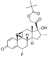 9beta,11beta-epoxy-6alpha-fluoro-17,21-dihydroxy-16alpha-methylpregna-1,4-diene-3,20-dione 21-pivalate Struktur