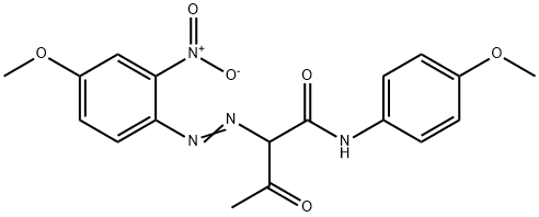 Butanamide, 2-(4-methoxy-2-nitrophenyl)azo-N-(4-methoxyphenyl)-3-oxo- Struktur