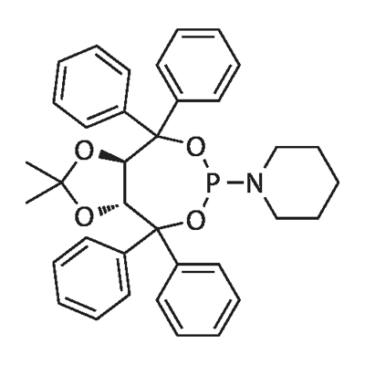 1-[(3aR,8aR)-tetrahydro-2,2-diMethyl-4,4,8,8-tetraphenyl-1,3-dioxolo[4,5-e][1,3,2]dioxaphosphepin-6-yl]- Piperidine Struktur