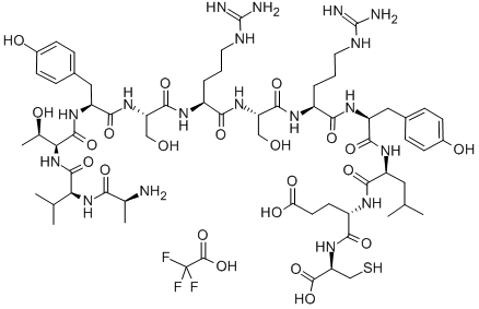 H-ALA-VAL-THR-TYR-SER-ARG-SER-ARG-TYR-LEU-GLU-CYS-OH TRIFLUOROACETATE Struktur