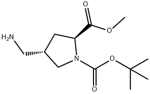 (2S,4S)-1-tert-butyl 2-Methyl 4-(aMinoMethyl)pyrrolidine-1,2-dicarboxylate Struktur