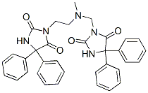 3-[[(2,5-dioxo-4,4-diphenyl-imidazolidin-1-yl)methyl-ethyl-amino]methy l]-5,5-diphenyl-imidazolidine-2,4-dione Struktur