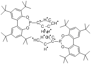 1,1'-BIS[2,4,8,10-TETRAKIS(1,1-DIMETHYLETHYL)DIBENZO[D,F][1,3,2]DIOXAPHOSPHEPIN-6-YL]FERROCENE Struktur